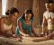An innovation team in ancient Egypt working on designing future solutions and defining new strategies.